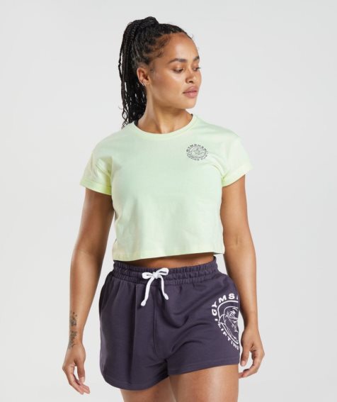 Women's Gymshark Legacy Cropped Tops Mint | NZ 9PNERO